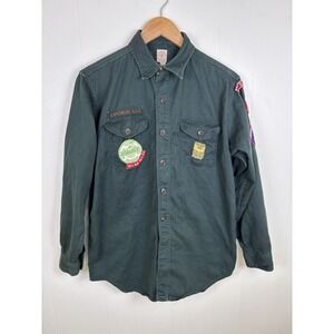 Vintage 1950s Boy Scouts of America Mens‎ Shirt 1956 1957 Patch Camp Parsons Med